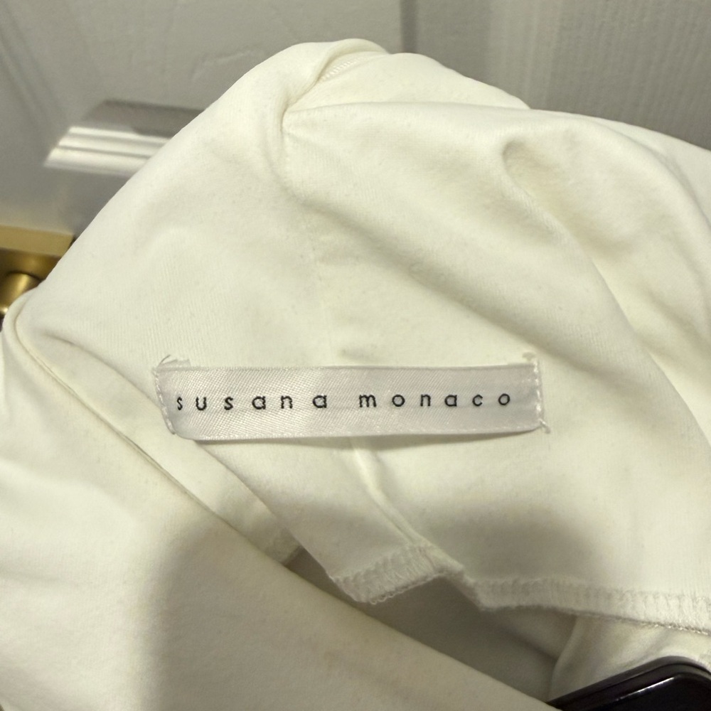 Susana Monaco Cream Ruffle Sleeve Dress - Picture 2 of 3